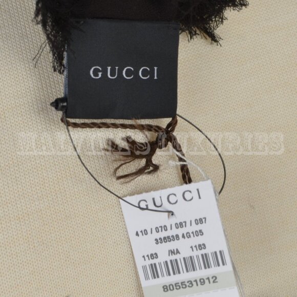 GUCCI UNISEX SCARF ICONIC SADDLERY EQUESTRIAN COTTON GG LOGO 39" x 78" - Picture 6 of 7